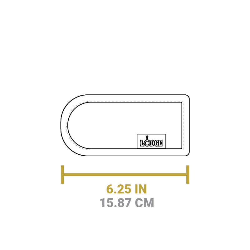 Dimensional drawing of product. Width of product is 6.25 inches.