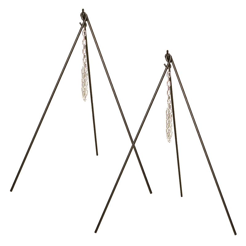 Set of 2 tripods with metal chain.