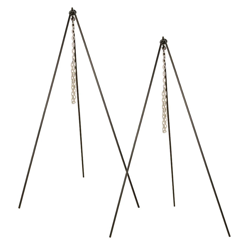Set of 2 tripods with metal chain.