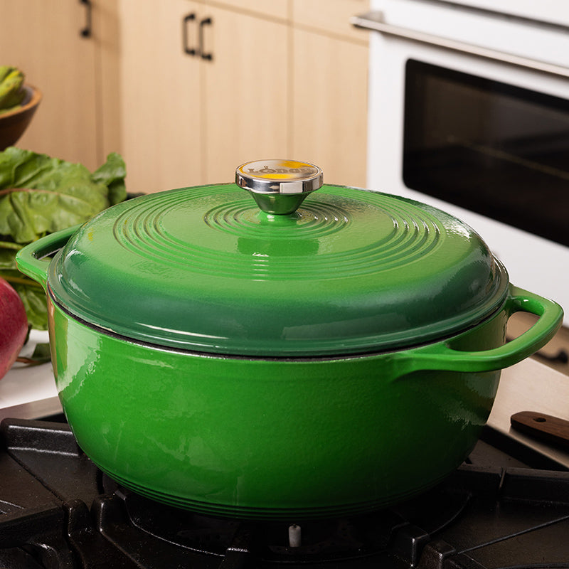Dutch oven on kitchen stove.
