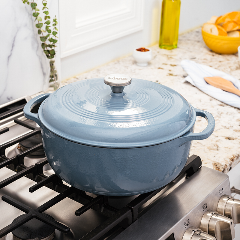 Dutch oven on stovetop.