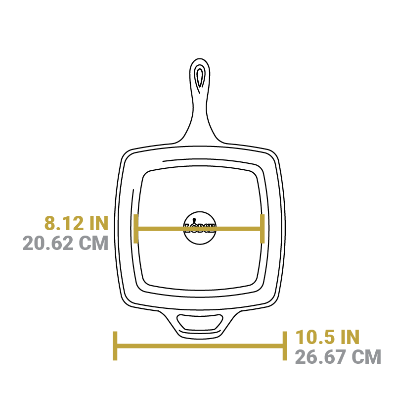 Dimensional drawing of product. Flat bottom is 8.12 inches. Total width is 10.5 inches.