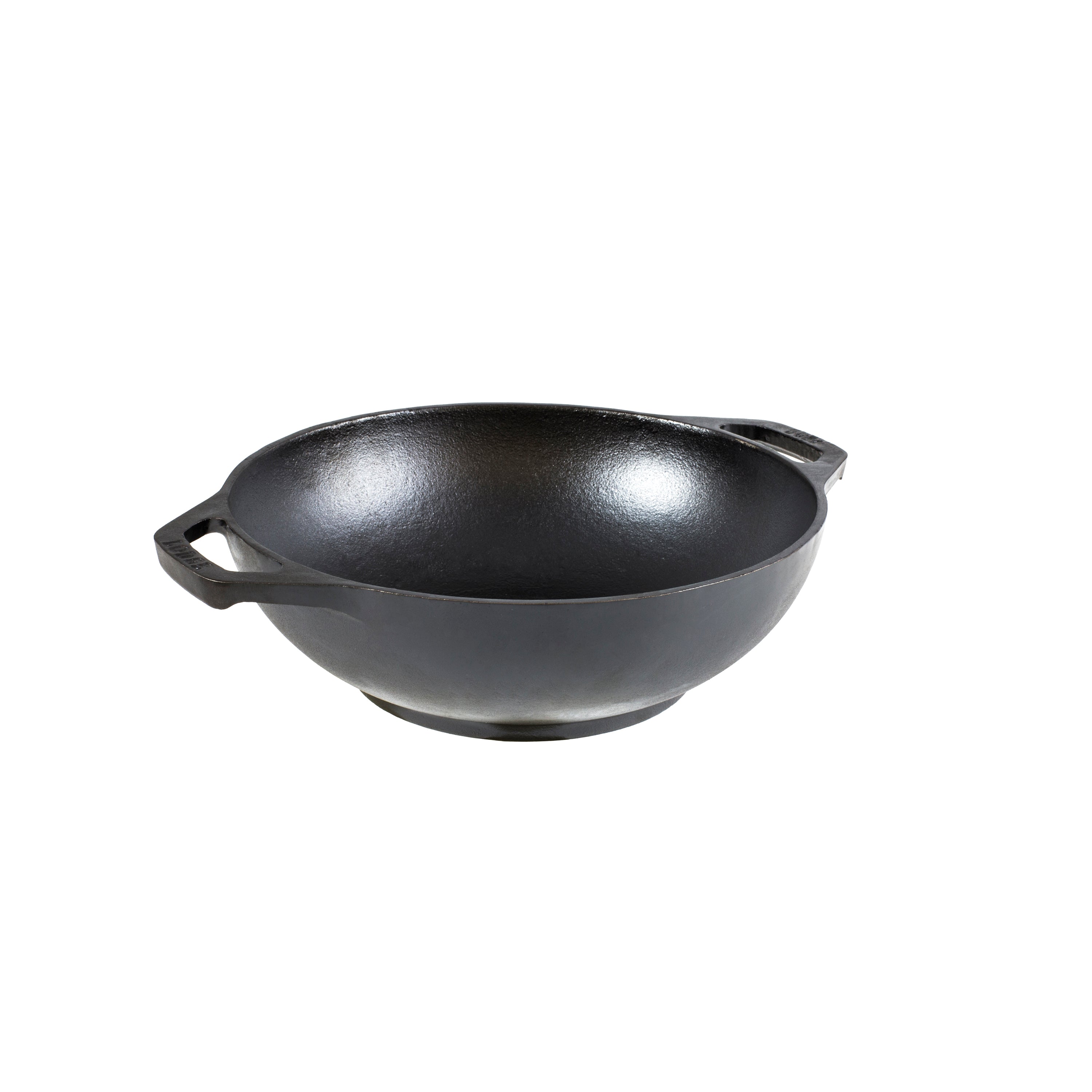 Bowl shaped wok with 2 loop handles.