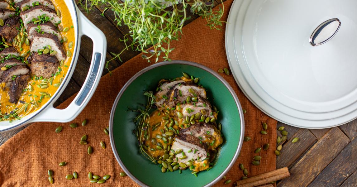 Spiced Pork Tenderloin with Pumpkin Sauce