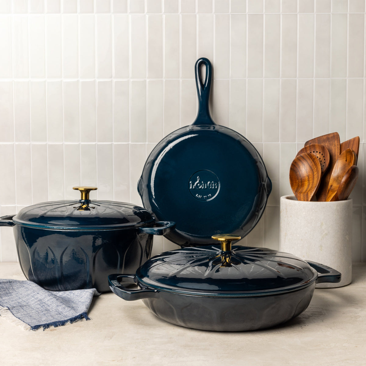Lodge Enameled Cast Iron, Side-by-Side