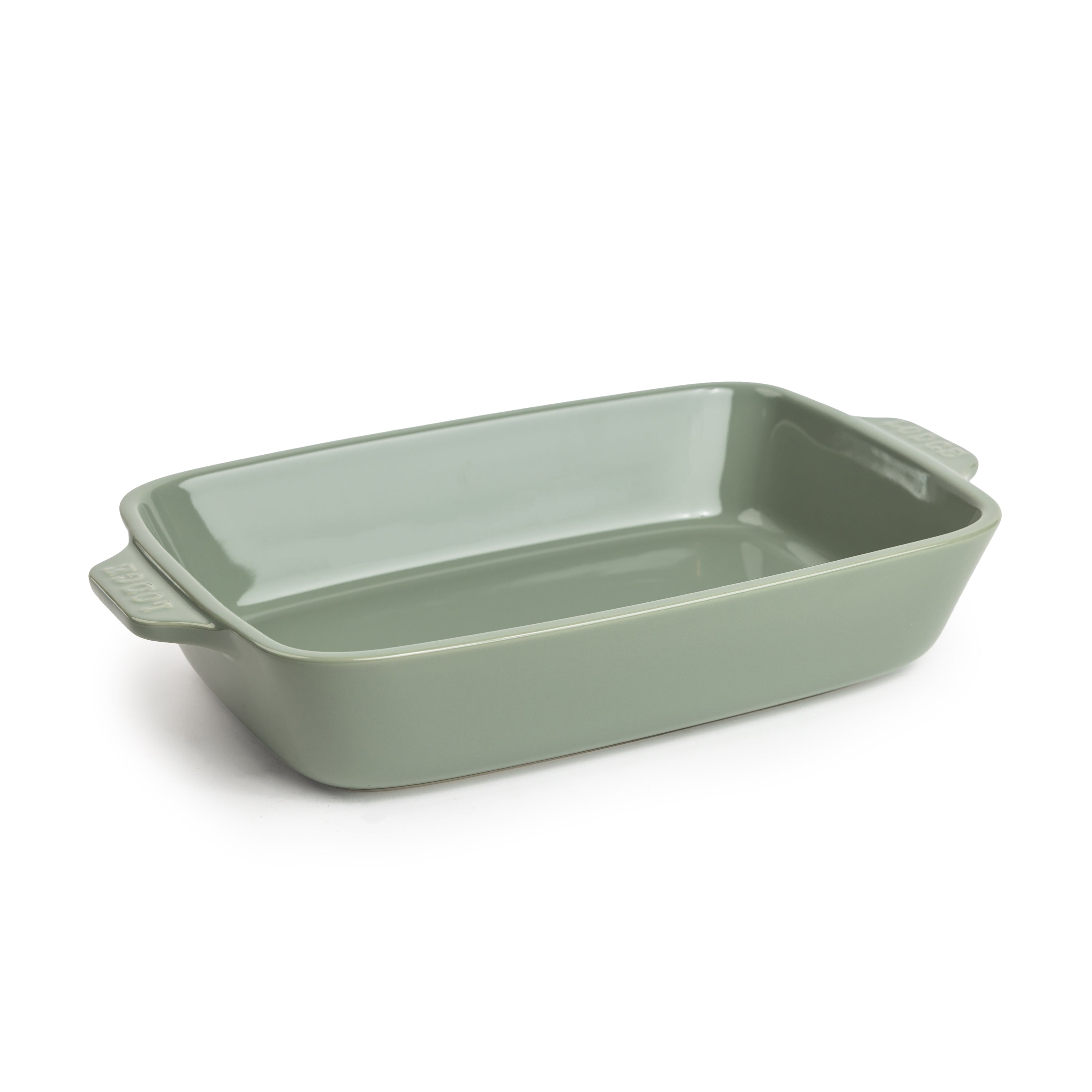 Desert-sage 11-by-7.5-inch stoneware baking dish.