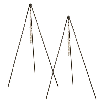 Set of 2 tripods with metal chain.