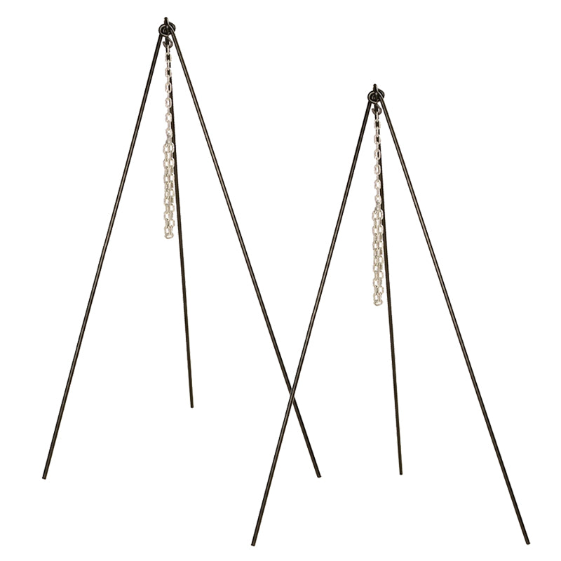 Set of 2 tripods with metal chain.