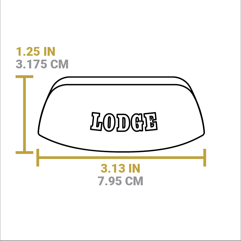 Dimensional drawing of product. Width is 3.13 inches, length is 1.25 inches.