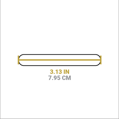 Dimensional drawing of product. Width is 3.13 inches.
