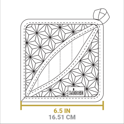 Cast Iron Fluted Cake Pan with Red Potholders
