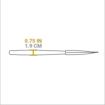 Dimensional drawing of product. Height of handle is 0.75 inches.