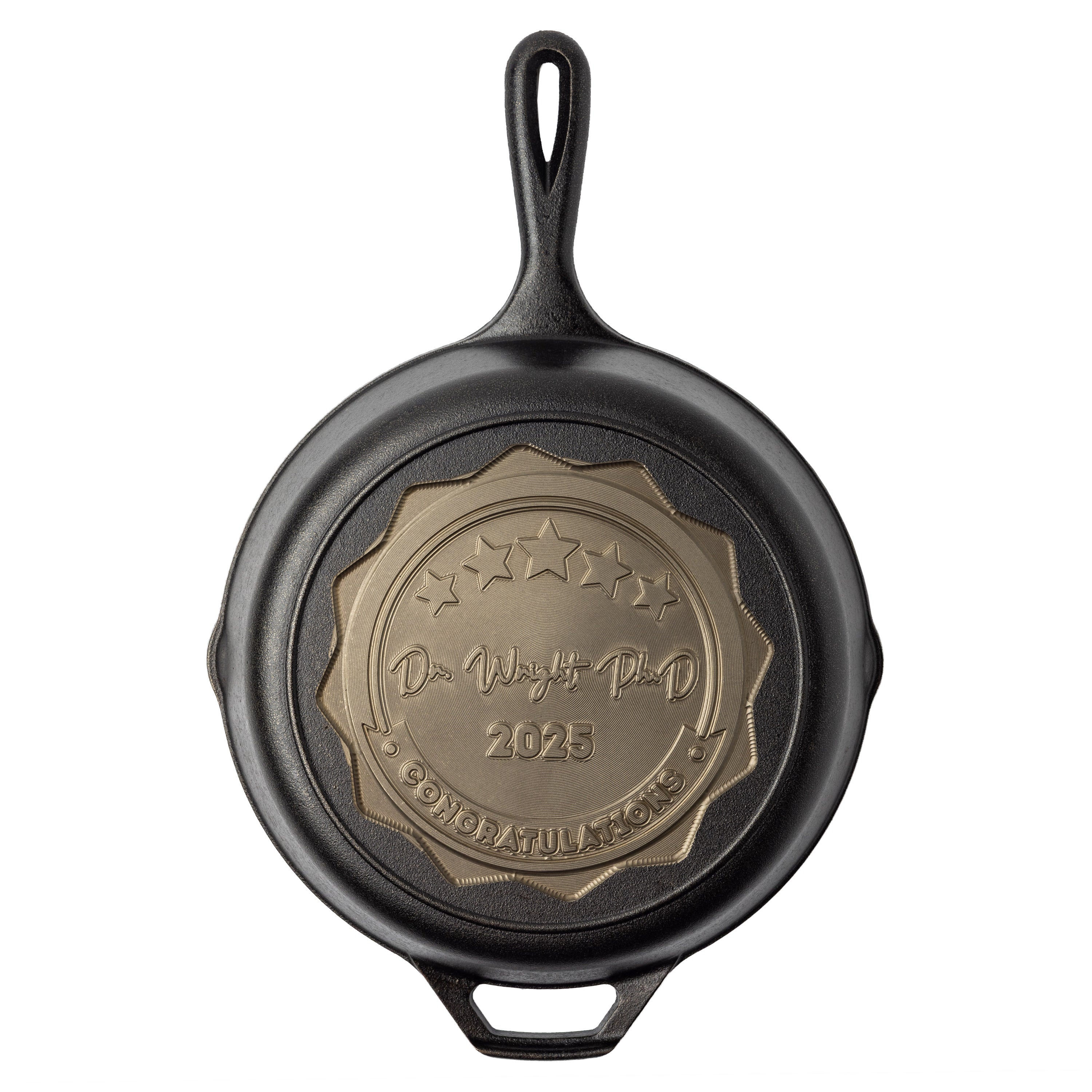 Custom skillet sample used to congratulate a doctor.