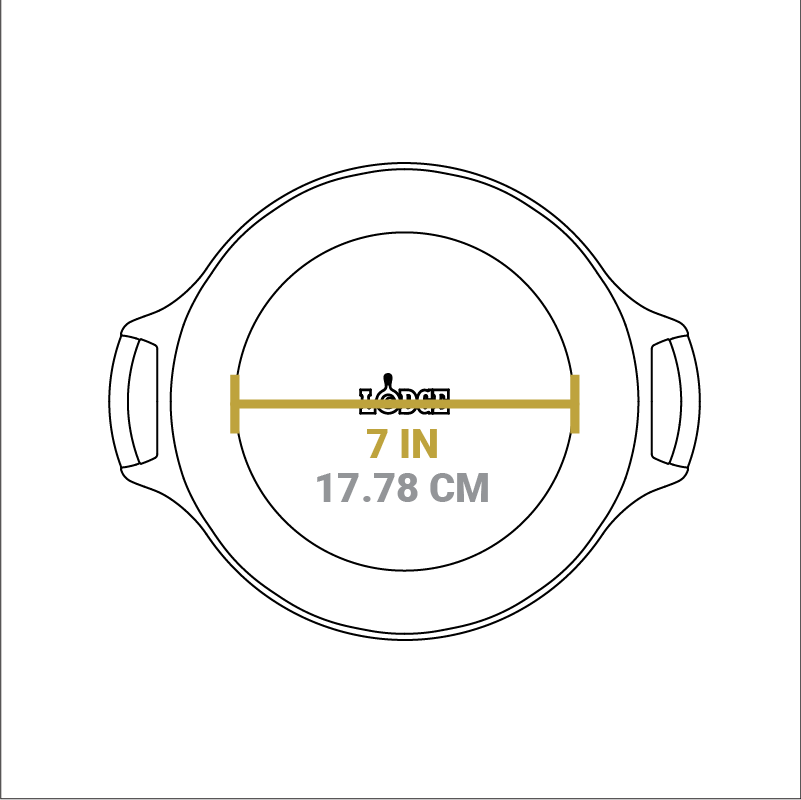 Dimensional drawing of product. Width of flat bottom is 7 inches.