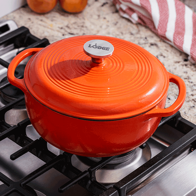 Dutch oven on stovetop.