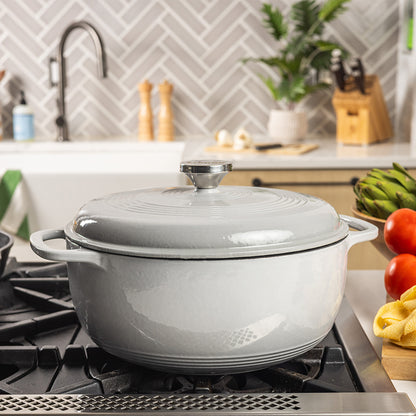 Dutch oven on stove.