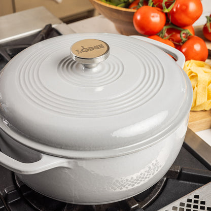 Dutch oven on stove.