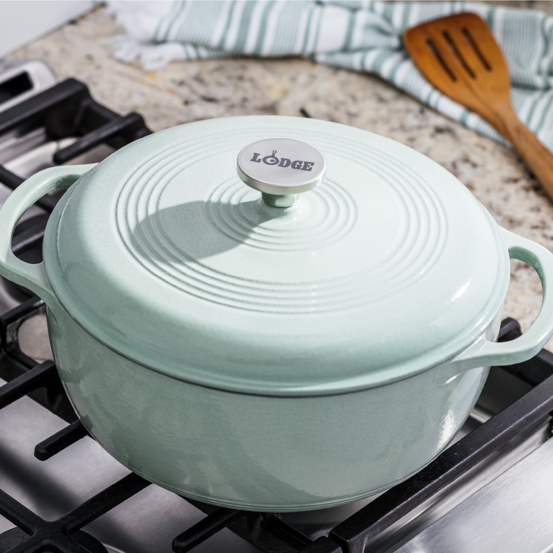 Dutch oven on stove top.