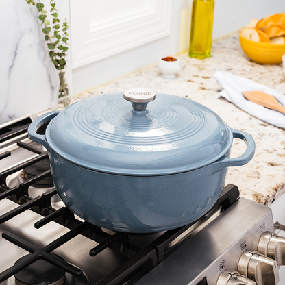 Dutch oven on stovetop.