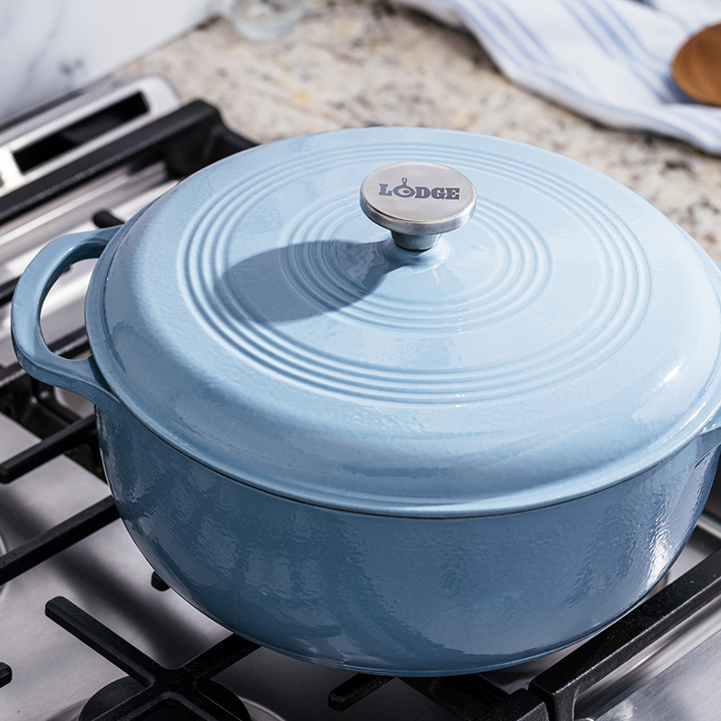 Dutch oven on stovetop.