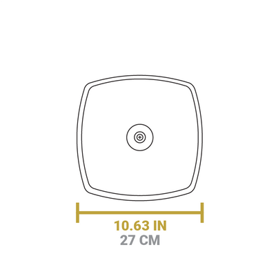 Dimensional drawing of product. Total length is 10.63 inches.