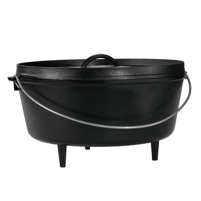 Dutch oven with 3 legs and a bail handle, making it great for camp cooking no matter the method.