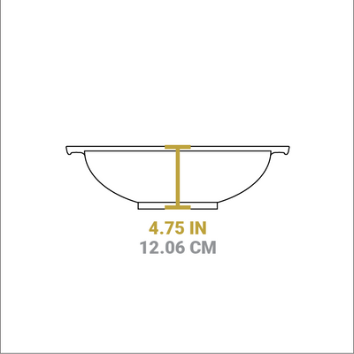 Dimensional drawing of product. Height is 4.75 inches.