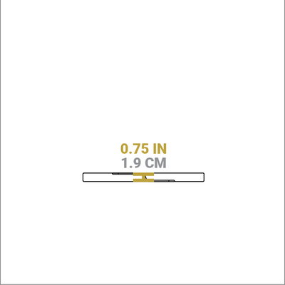 Dimensional drawing of product. Height is 0.75 inches.