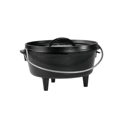 Dutch oven with 3 legs and a bail handle, making it great for camp cooking no matter the method.