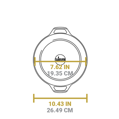 Dimensional drawing of product. Total width is 10.43 inches.