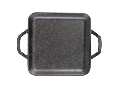 Top view of pan featuring cooking surface and rounded corners.