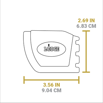 Dimensional drawing of the scraper. Length is 2.29 inches, width is 3.56 inches.