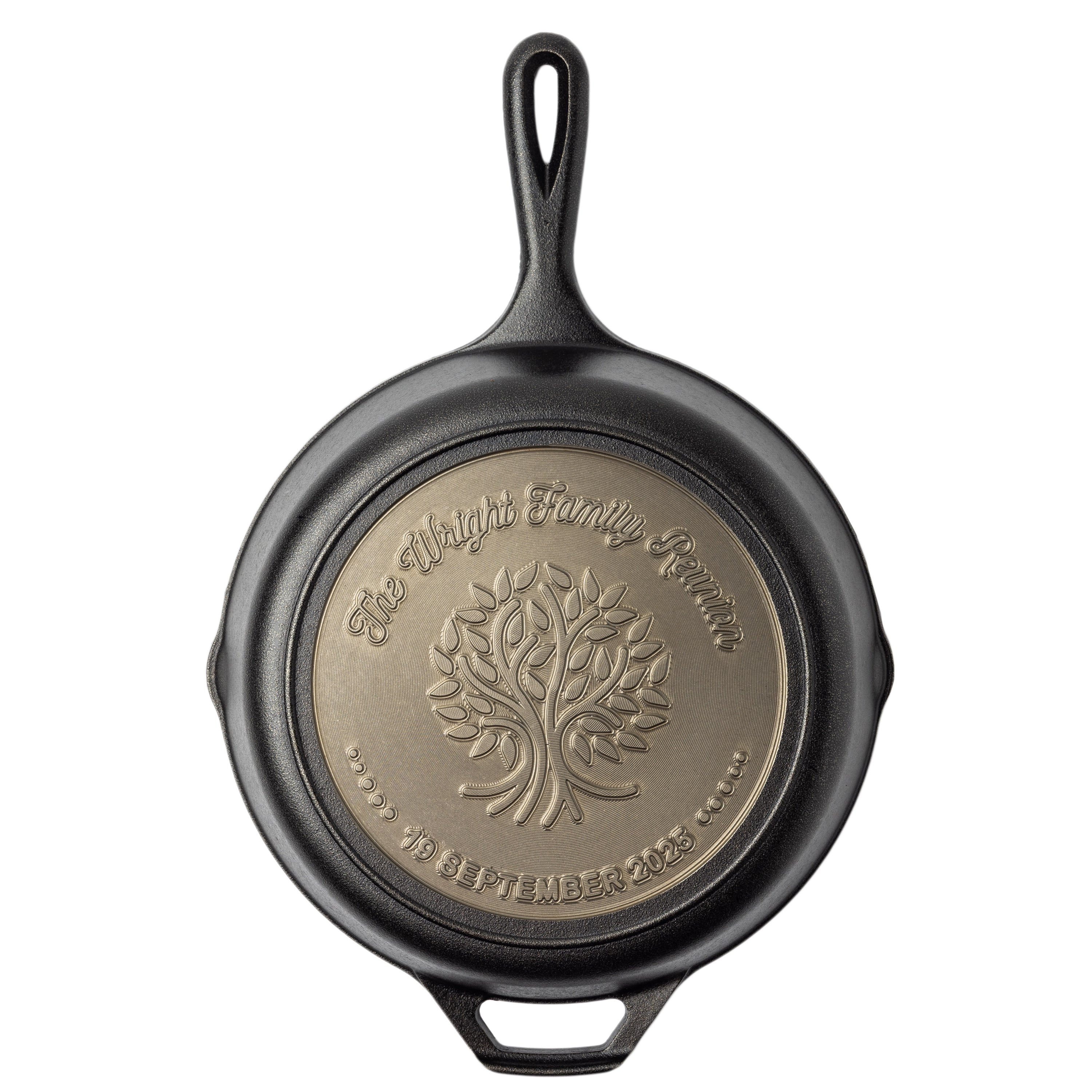 Custom skillet sample in honor of a family reunion.