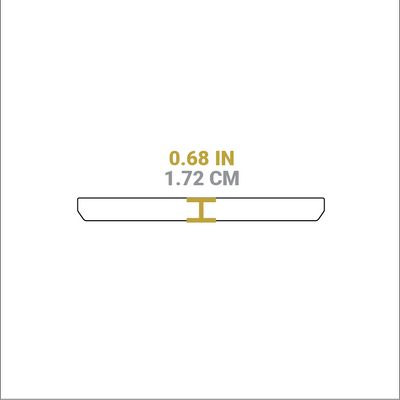 Dimensional drawing of product. Height is 0.68 inches.