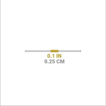 Dimensional drawing of product. Height is 0.1 inches.