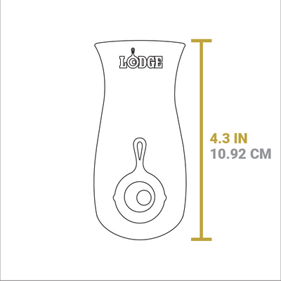 Dimensional drawing of product. Length is 4.3 inches.
