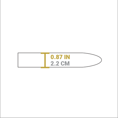 Dimensional drawing of product. Depth is 0.87 inches.