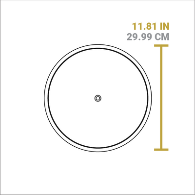 Dimensional drawing of product lid. Total length is 11.81 inches.