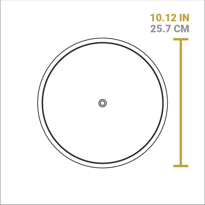Dimensional drawing of product lid. Total length is 10.12 inches.