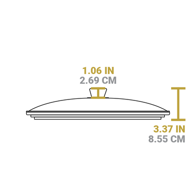 Dimensional drawing of product. Total height is 3.37 inches, height of knob is 1.06 inches.
