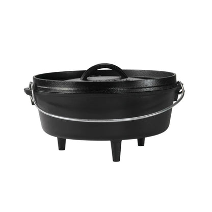 Dutch oven with 3 legs and a bail handle, making it great for camp cooking no matter the method.