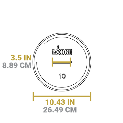 Dimensional drawing of product. Length of handle is 3.5 inches, length is 10.43 inches.