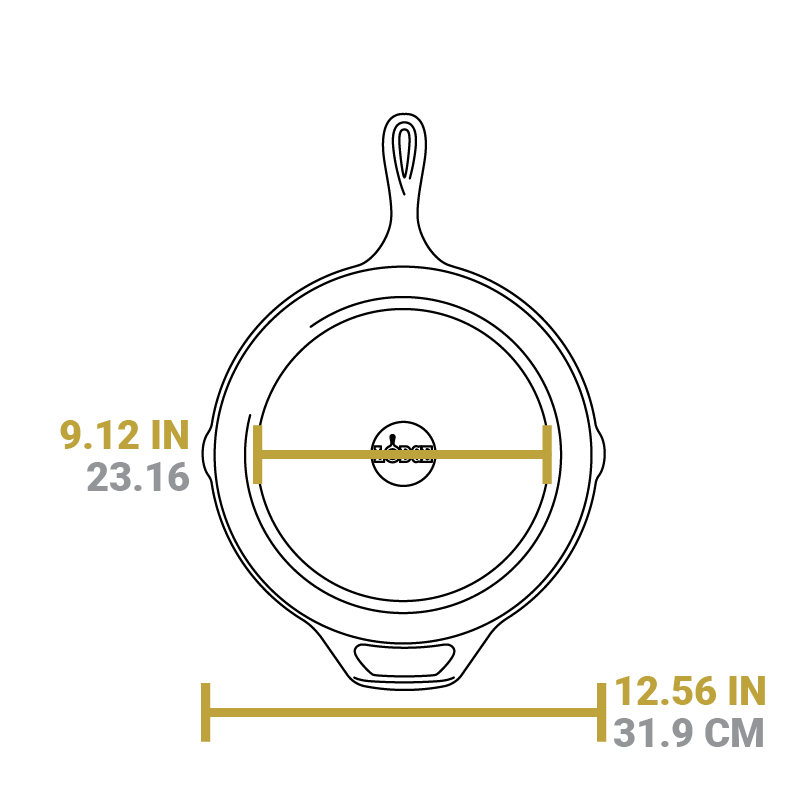 Measurement chart showing dimensions of the product. Flat bottom is 9.12 inches, full bottom width is 12.56 inches.