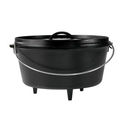 Dutch oven with 3 legs and a bail handle, making it great for camp cooking no matter the method.