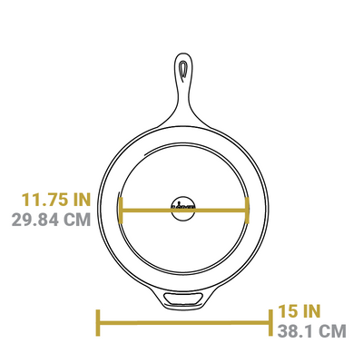 Dimensional drawing product. Flat bottom width is 11.75 inches, total width is 15 inches.