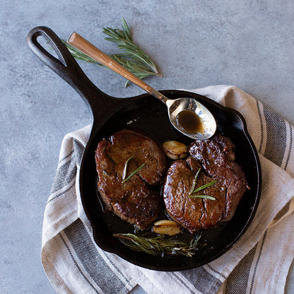 Our Chattanooga Whiskey Glazed Filet Mignon recipe prepared in skillet.