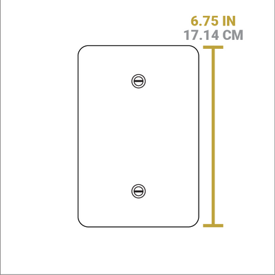 Dimensional drawing of product. Length of press is 6.75 inches.