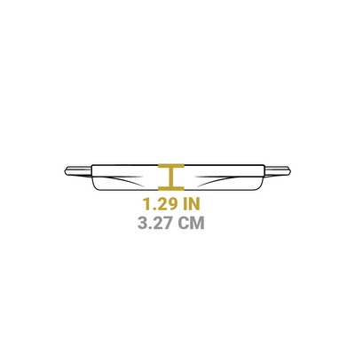 Dimensional drawing of product. Total height is 1.29 inches.