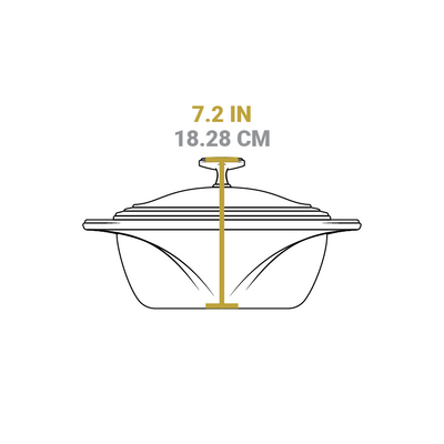 Dimensional drawing of product. Total height is 7.2 inches.
