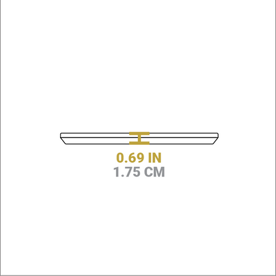 Dimensional drawing of product. Height is 0.69 inches.